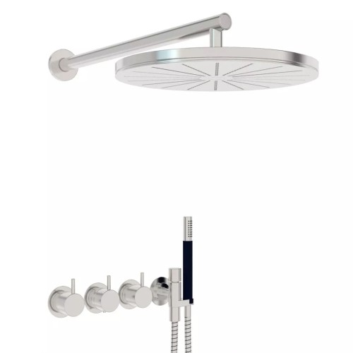 vola-5471-061-miscelatore-termostatico-da-incasso-soffione-e-doccetta Mitigeur thermostatique encastré Vola 5471-061 + pommeau de douche et douchette - Image 1
