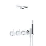 Mitigeur thermostatique intégré Vola 5471R-081D + pommeau de douche et douchette