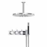 Mitigeur thermostatique intégré Vola 5474L-061A + pommeau de douche et douchette