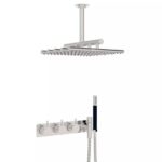 Ensemble de douche Vola 5474R-051A avec mitigeur thermostatique intégré et pommeau de douche