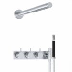 Ensemble mitigeur thermostatique encastré Vola 5474R-081ST + pommeau de douche et douchette