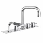 Mitigeur thermostatique Vola BK15 avec pommeau de douche pour baignoire