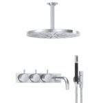 Mitigeur thermostatique Vola Combi-16 + douchette et pommeau de douche de baignoire