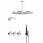 Mitigeur thermostatique Vola Combi-27 avec inverseur 3 voies + pommeaux de douche