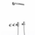 Pommeau de douche Vola Combi-32 à effet cascade avec double poignée et douchette à main