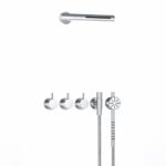 Pommeau de douche cascade Vola Combi-33S avec mitigeur thermostatique intégré