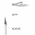 Mitigeur thermostatique Vola Combi-35 avec inverseur 3 voies + pommeaux de douche
