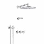 Mitigeur thermostatique Vola Combi-35S avec inverseur 3 voies + pommeaux de douche
