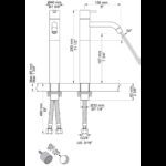 Robinet mitigeur de lavabo Vola HV1+170/150 à levier unique haut - Image 2