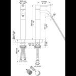 Robinet mitigeur de lavabo monocommande haut Vola HV1L+170 avec levier long - Image 2
