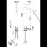 Robinet mitigeur de lavabo Vola HV1M+170, hauteur moyenne, levier unique - Image 3