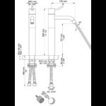 Robinet mitigeur de lavabo Vola HV1M+170/150 à levier unique haut - Image 2
