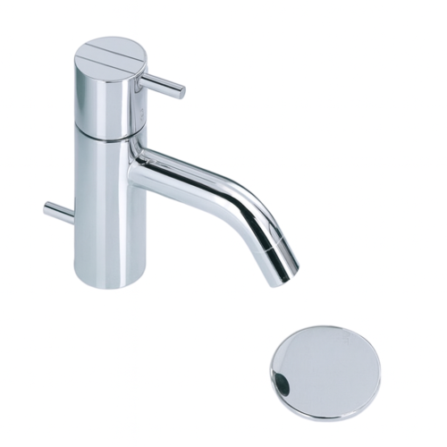 vola-hv3-rubinetto-miscelatore-lavabo-con-piletta-e-saltarello Robinet mitigeur de lavabo Vola HV3 avec bonde clic-clac et goulotte - Image 1