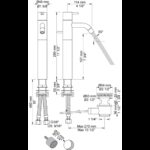 Robinet mitigeur de lavabo haut Vola HV3+170 avec bonde clic-clac - Image 2