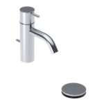 Mitigeur de lavabo Vola HV3+30 avec bonde clic-clac et vidage.
