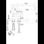 Robinet mitigeur de cuisine Vola KV1/300 - double bec pivotant pour évier - Image 2