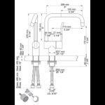Robinet mitigeur de cuisine Vola KV1L - robinet à double bec et levier long pour évier - Image 2