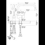 Robinet mitigeur de cuisine Vola KV1M/250 - robinet d'évier à double bec et levier moyen - Image 2
