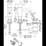 Robinet mitigeur de lavabo Vola RB3 avec bonde clic-clac et vidage - Image 2