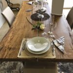 Wood table chêne marron avec piètement en métal - Image 5